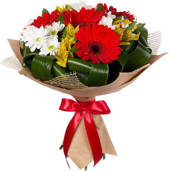 Букет из гербер и хризантем Букет «Леди»